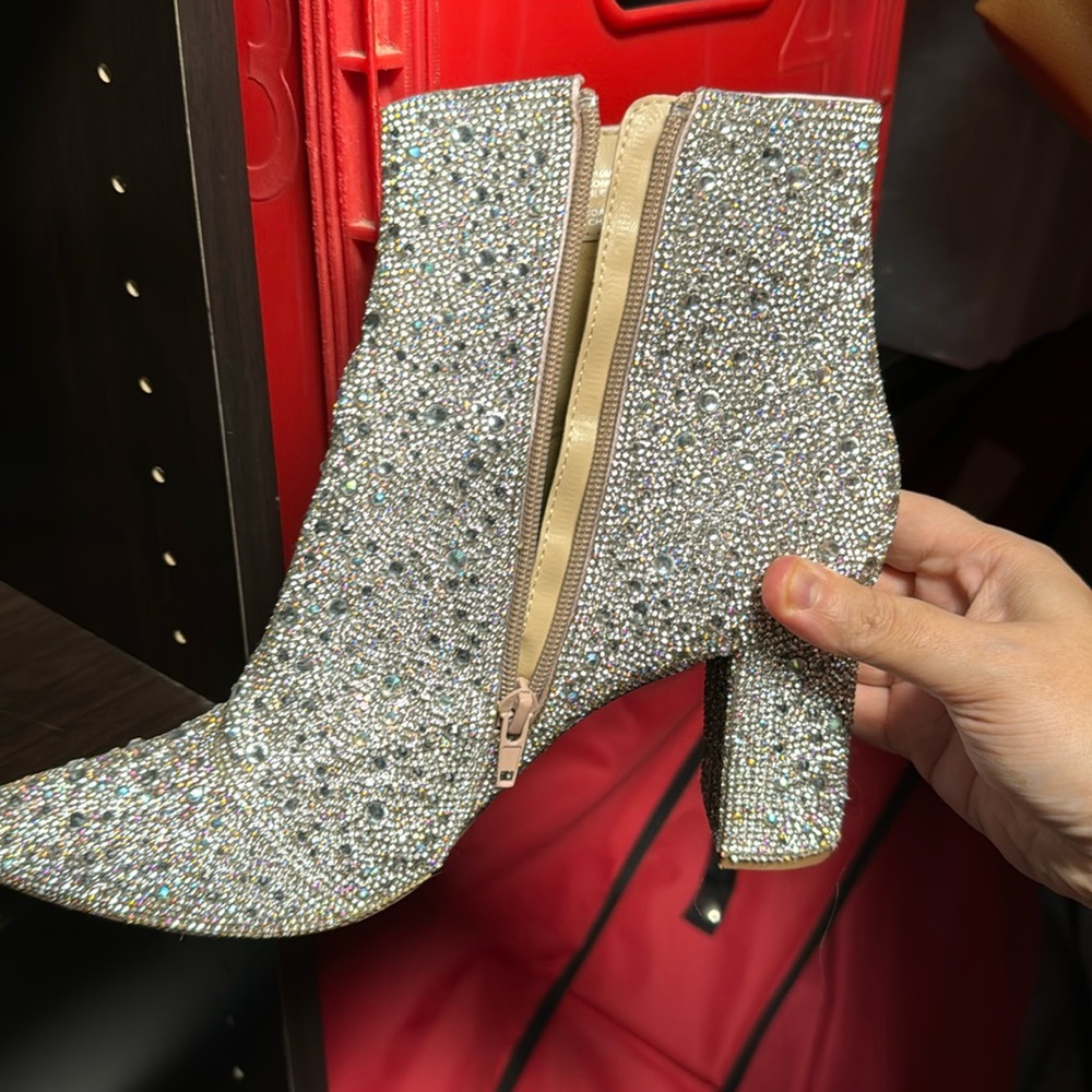 Size 10, Betsy Johnson sparkle boots worn three times